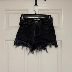Abercrombie & Fitch black distressed Jean shorts - 00